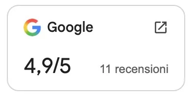 Il punteggio di Google di Villa Dolce Vita: 4,9 su 5