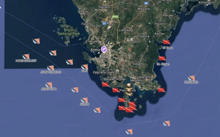 I siti di immersione di Premantura