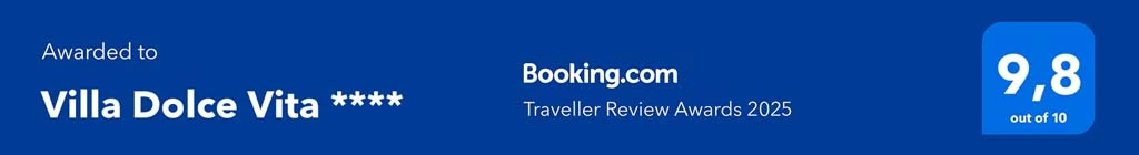 Booking.com Traveller Review Awards 2025: Villa Dolce Vita, 9,8 su 10